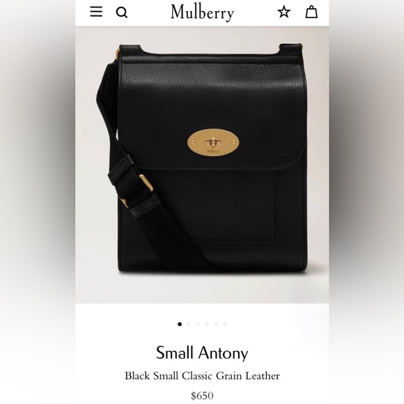 Mulberry Black Small Antony Classic Grain Leather NWT - Picture 4 of 16